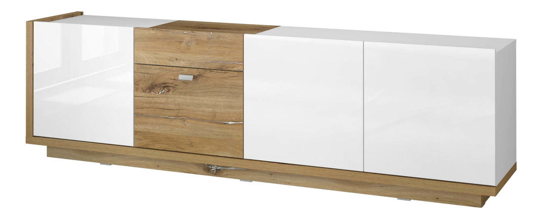 TV stolík Laree Typ 41 (dub flagstaff + lesk biely)