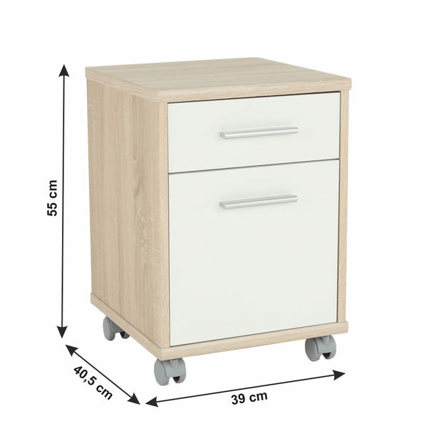 Uredski kontejner Hansa 2 NEW 07 (hrast sonoma + bijela)