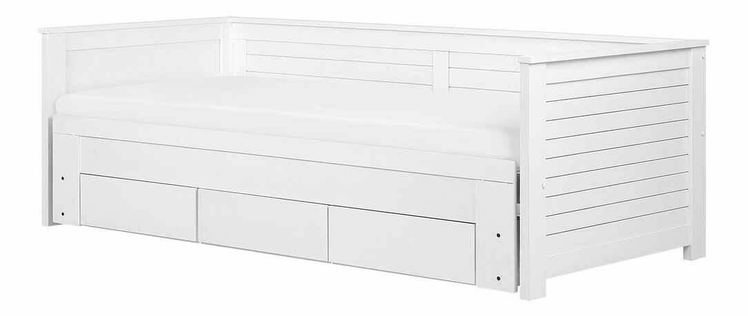 Rozkladacia posteľ 91 cm CAJUN (s roštom) (biela)