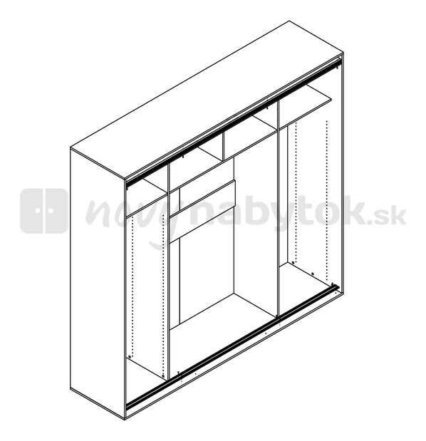 Šatníková skriňa BRW F19 SZF2D/250