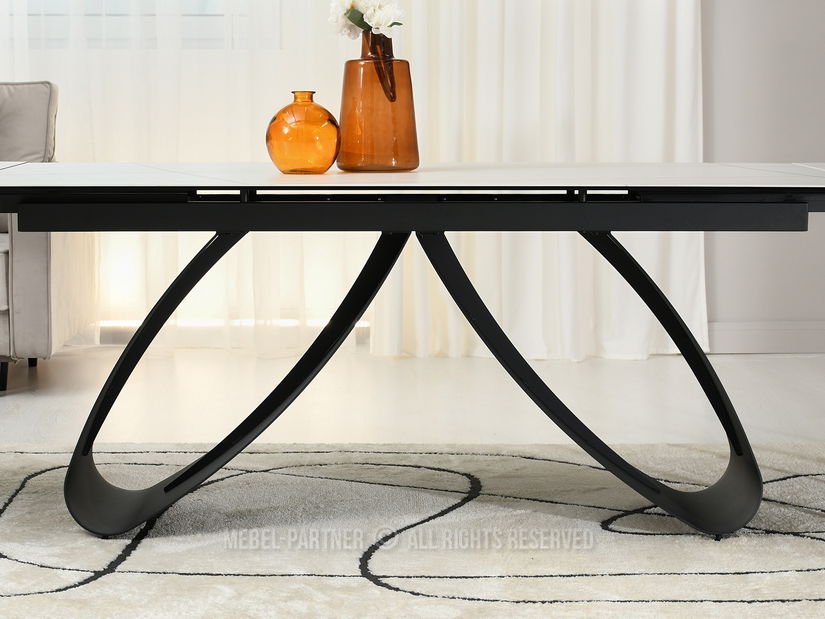 Étkezőasztal Prego (fehér márvány + fekete)