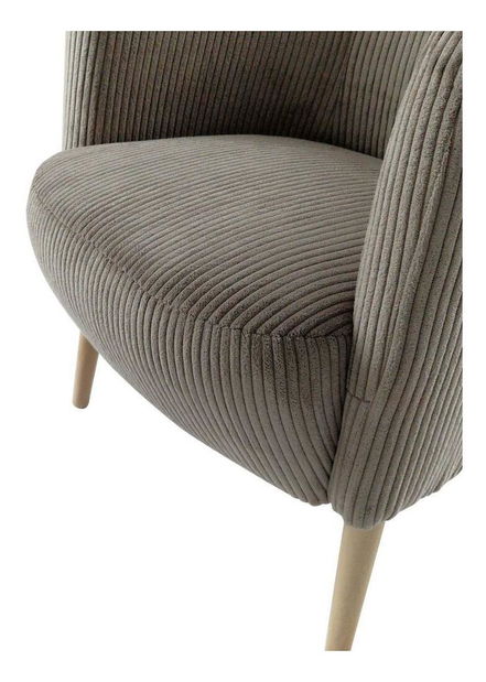 Relaxačné kreslo Alana (sivobéžová + buk) 