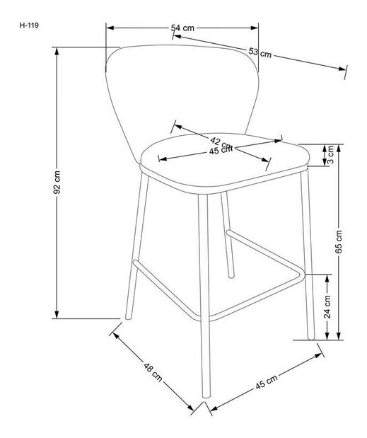 Barska stolica Harriet (krem)