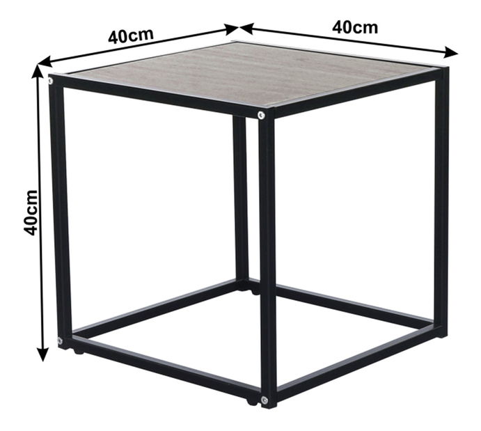Pomoćni stolić Jamal Typ 1 (hrast + crna)