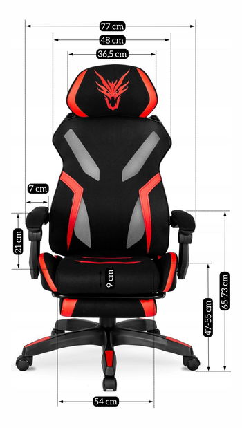 Gaming fotelja Mananera (crna + crvena) 
