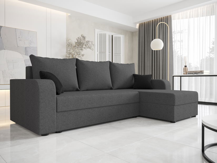 Kutna garnitura Harmony L Bis (tamnosiva + crna) (D)