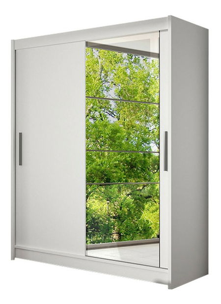 Szekrény tolóajtós Primrose VI (fehér + tükör) (világítás nélkül)