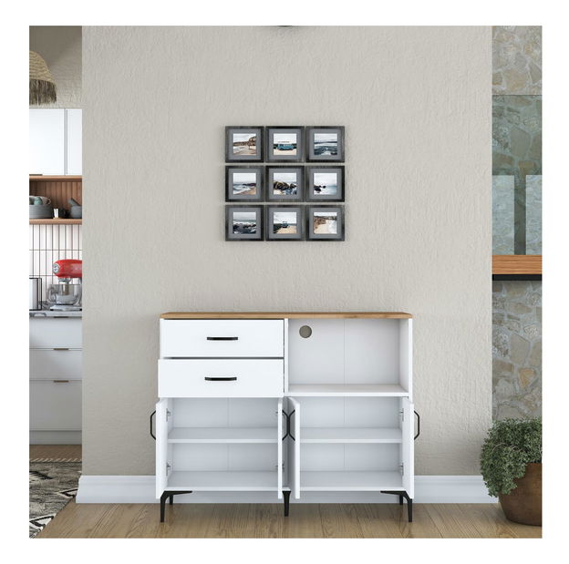 Komoda Jenaretta 166 (biela + orech)