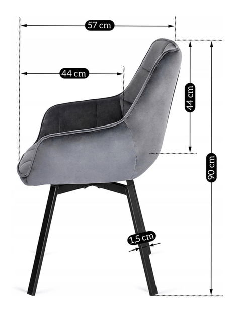 Blagovaonska stolica Lamento 1 (siva) 