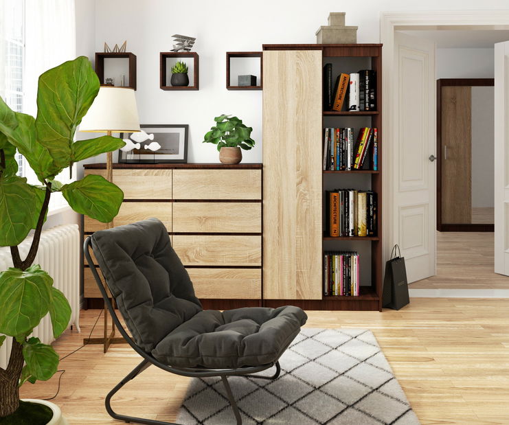 Regál Rehana II (wenge + szonoma tölgy)