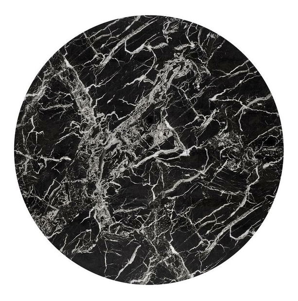 Blagovaonski stol Raunds (crni mramor + zlatna)