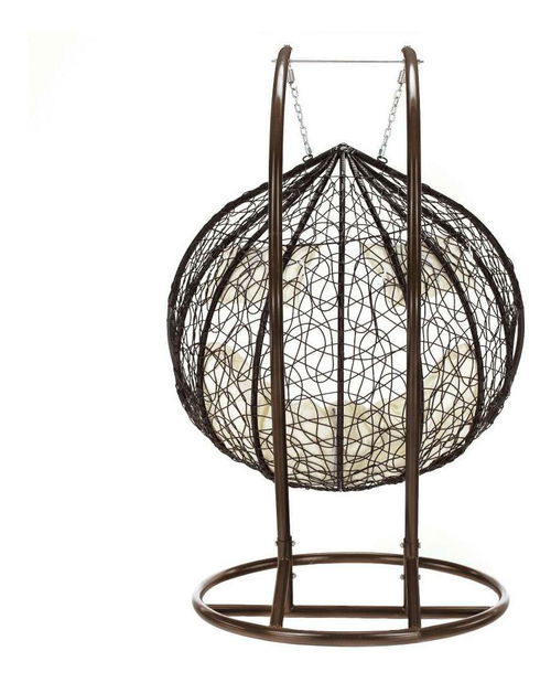 Fotoliu suspendat Dalvoa 2 (cupru + maro + crem) 