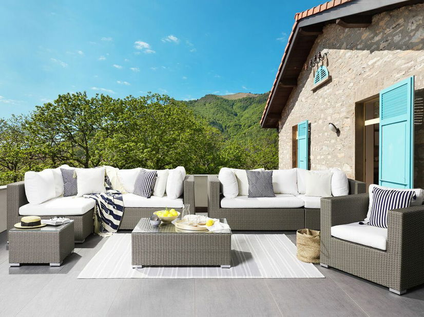 Vrtna garnitura za sjedenje MAJESTO II (siva) (za 8 osoba)