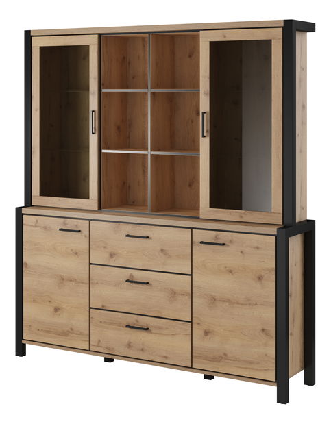 Vitrína Armin Typ 76 (dub taurus + matná čierna)