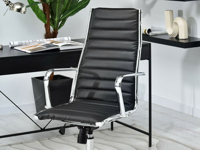 Fotel Berliner (fekete + króm)