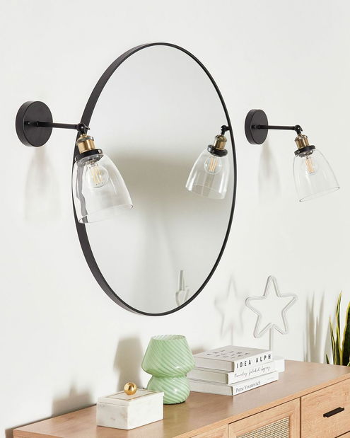 Set 2 ks nástenného osvetlenia Lovza (čierna)