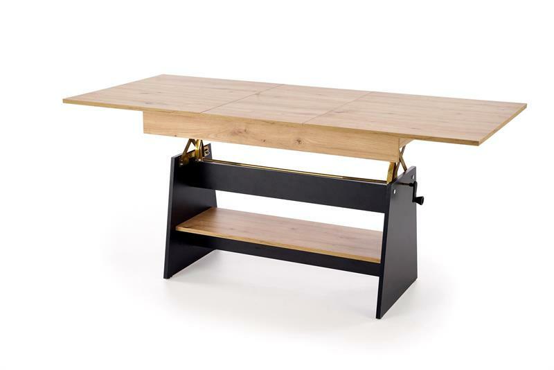 Bővíthető dohányzóasztal Erica (artisan tölgy + fekete)