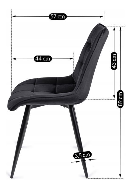 Jedálenská stolička Rango (čierna) 
