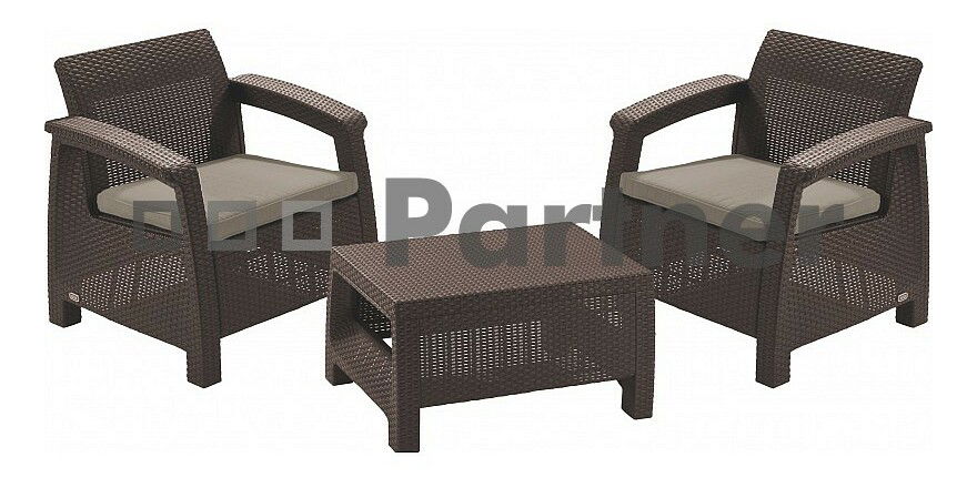 Záhradný nábytok Orion hnedá (Umelý ratan) *vankúšiky chrbta ZADARMO