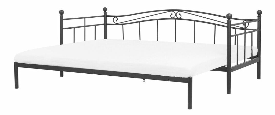 Rozkladacia posteľ 80 cm TULO (čierna) (s roštom)
