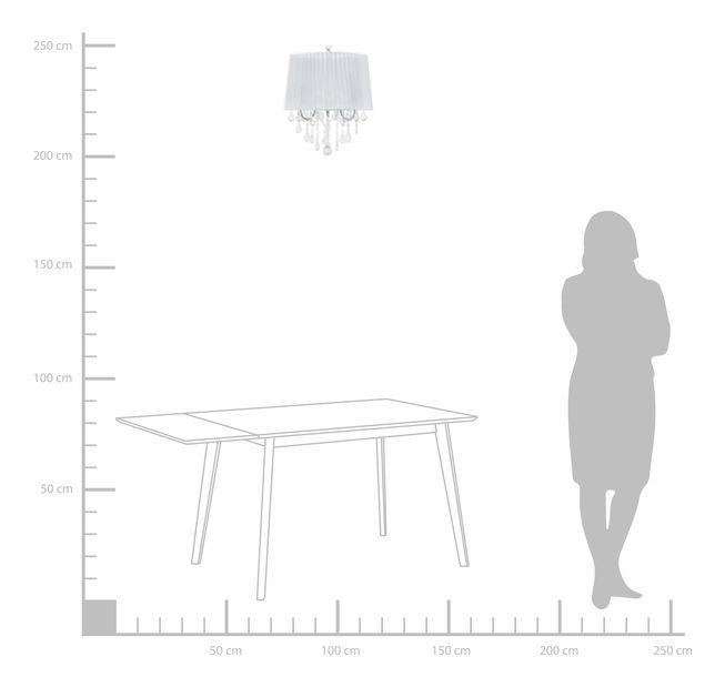 Lampă cu pandantiv Evandale (alb)