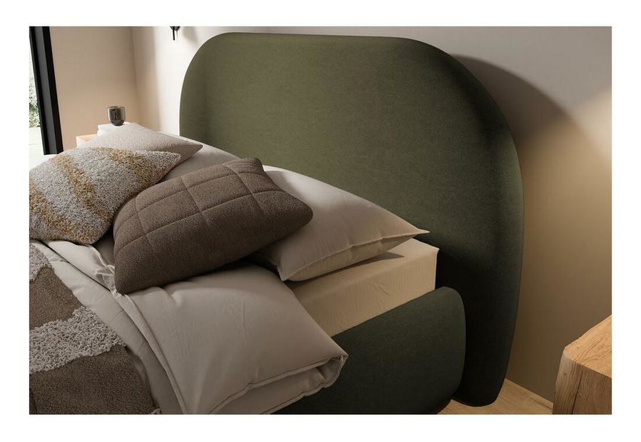 Bračni krevet 180 cm Olivo P (s podnicom) (s prostorom za odlaganje) (zelena + crna)