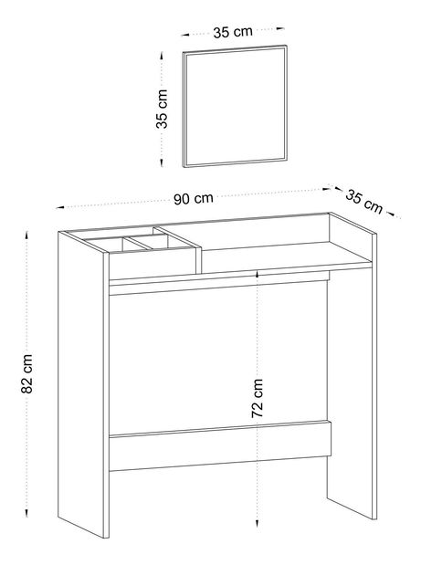 Masă de toaletă Minion (Alb)