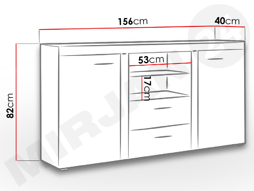 Comodă 150 cm Layla III (Stejar wotan) *vânzare