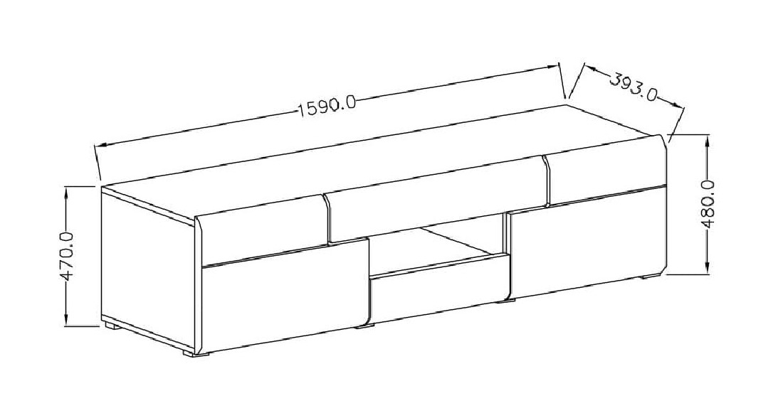 TV stolík Tamie Typ 41 (biela + lesk biely)