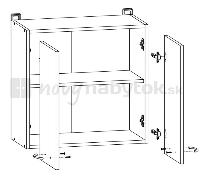 Felső konyhaszekrény Julian G2D/60/57 (Sonoma tölgy)