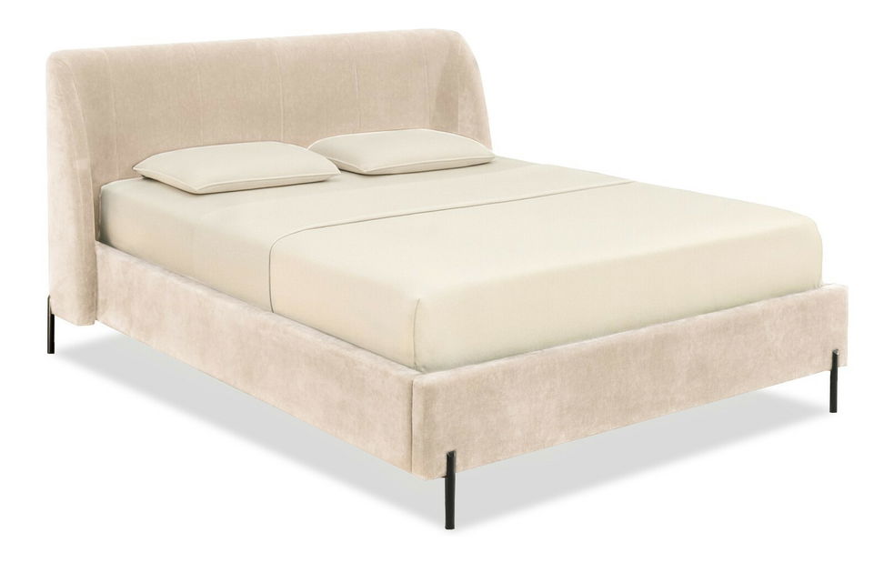 Pat matrimonial 160 cm Apelar (crem + negru)