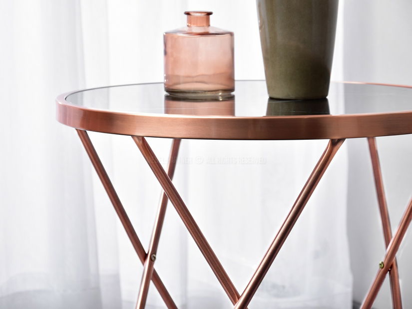 Konferenčný stolík Armin S (čierny mramor + medená)