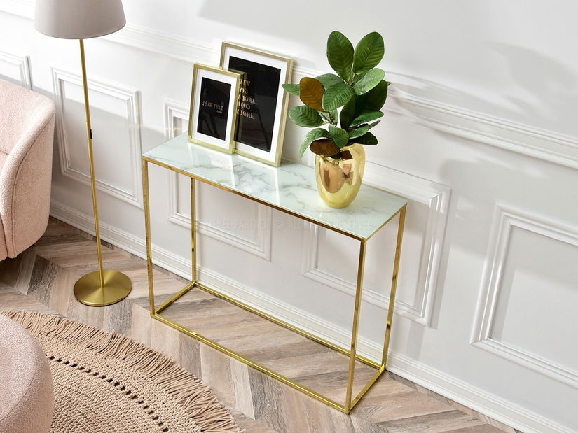 Konzolni stolić Bella Kons (bijela + zlatna)