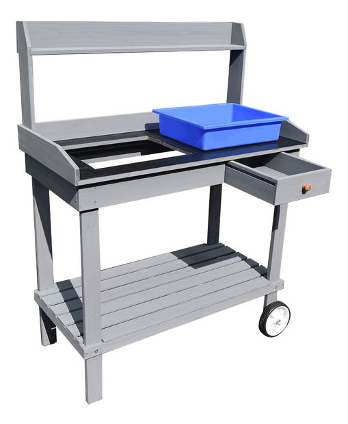 Kerti munkaasztal Barrie (mosdóval) (szürke)