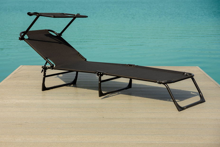 Zahradné lehátko Eden (čierna) *výpredaj