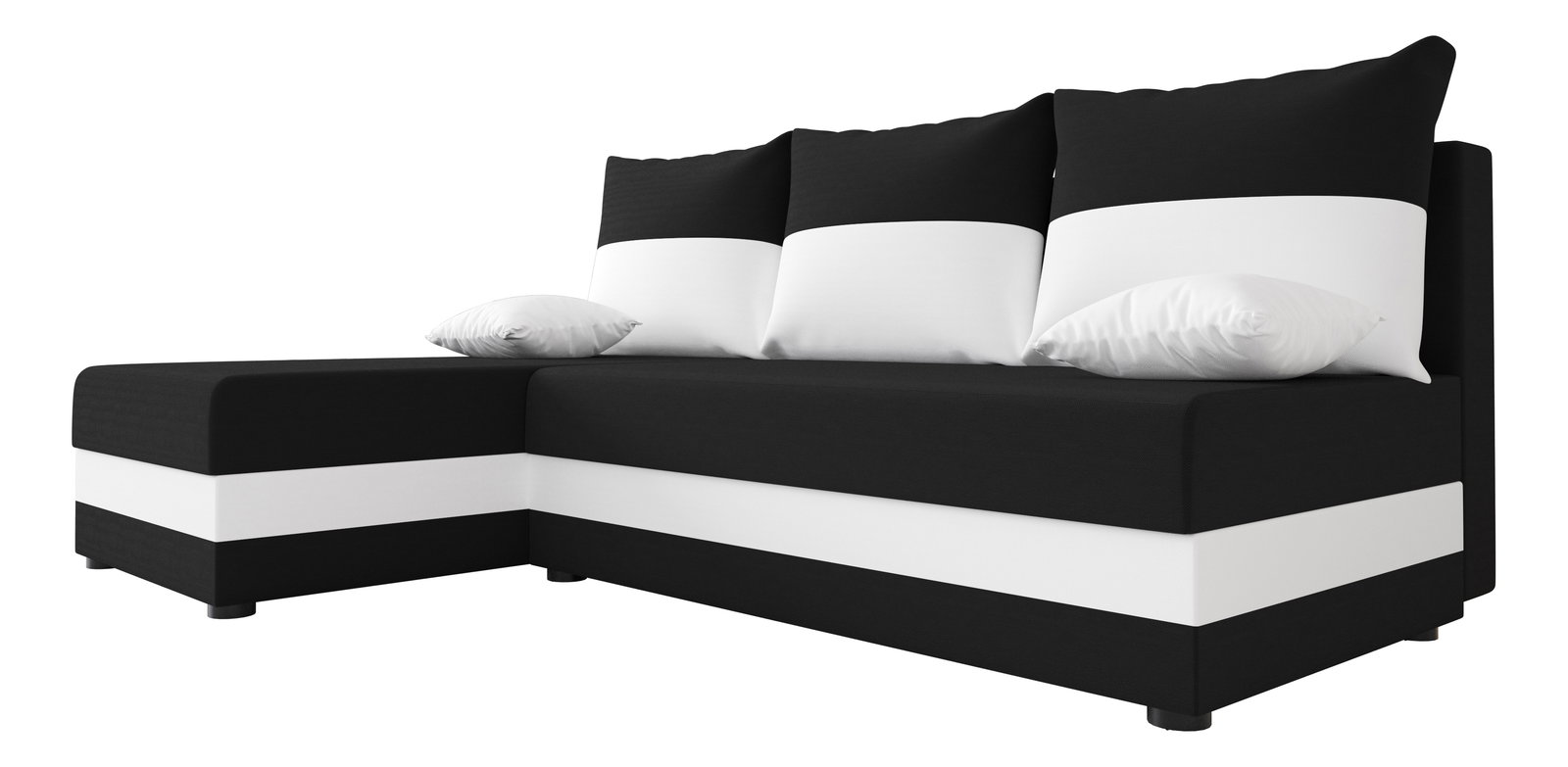 Sarok ülőgarnitúra Harmony L (fekete + fehér) (B)