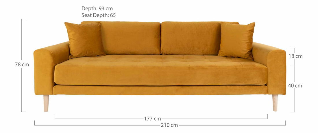 Pohovka trojsedačka Lvaveriaora 3 (horčicová)