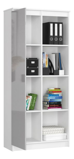 Regál Rehana II (biela + metalický lesk)