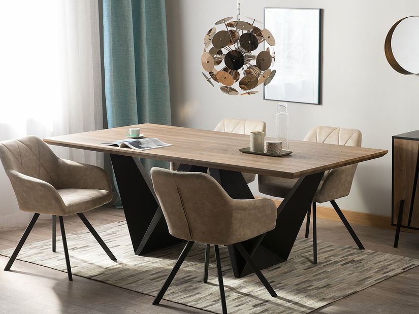 Masă de sufragerie Sidon (pentru 8 persoane) (lemn închis) *resigilate