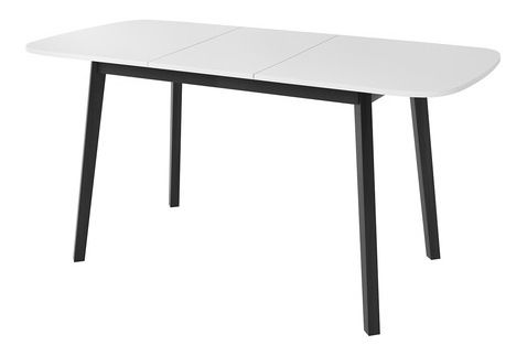 Rozkladací jedálenský stôl 130 cm Grospan S 130x80 (sivý mramor + čierna) (pre 4-6 osôb)