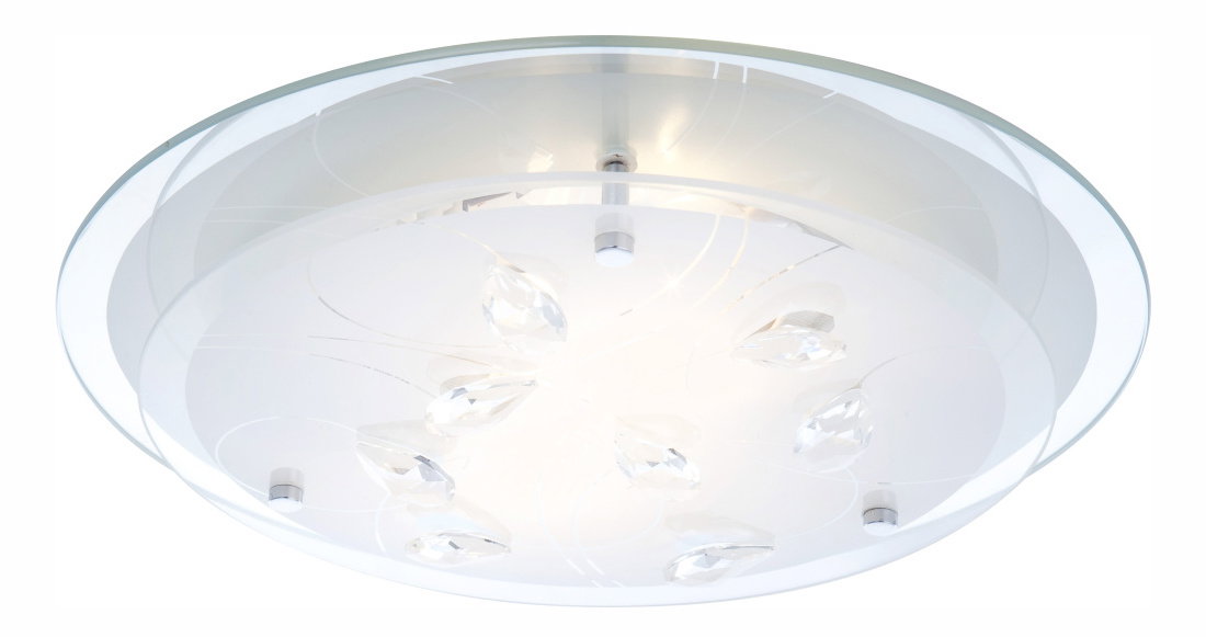 Stropné/nástenné svietidlo Brenda 40409-2 (moderné/dizajnové) (chróm + opál)