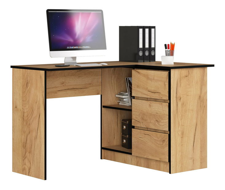 Masă PC de colț Bodhi (Stejar craft) (D)