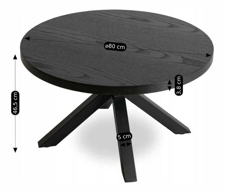 Dohányzóasztal Ligamentos (fekete) 