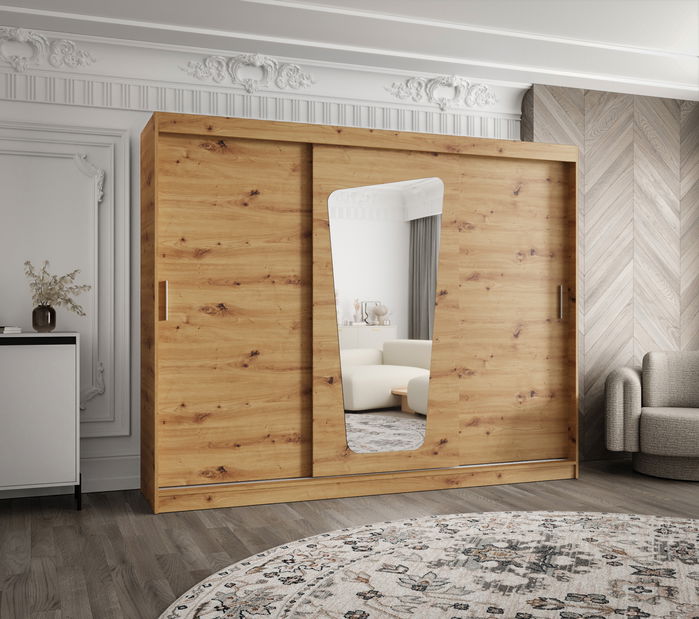 Dulap de haine 250 cm Mokka (Stejar artisan)