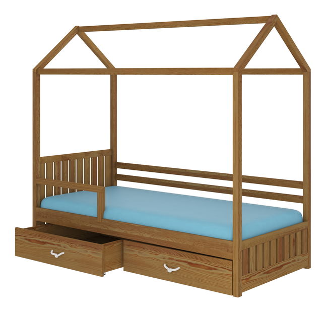 Detská posteľ 180x80 cm Rosie II (s roštom a matracom) (dub)