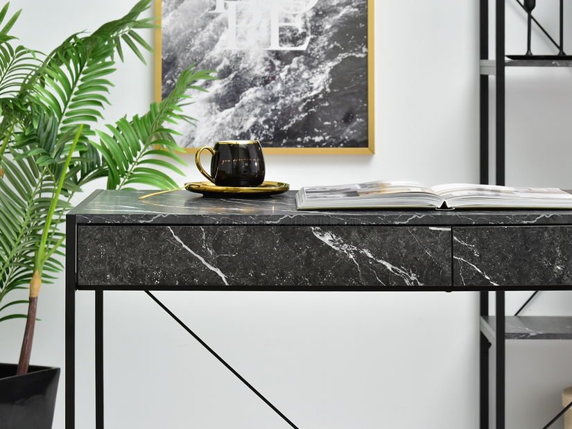 PC asztal Unica (fekete márvány + fekete)