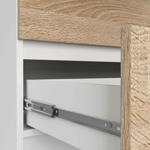 Komód Kurtinaitis 10SZ (fehér + sonoma tölgy)