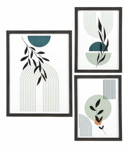 Set de 3 tablouri Asiravia (negru)