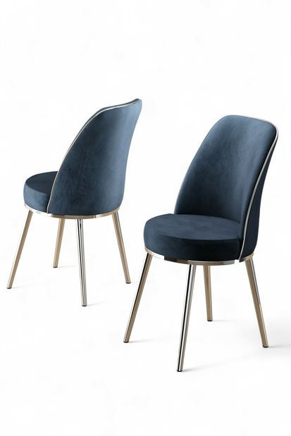 Set 2 buc. scaune bucătărie Pufenda (antracit + cromat)