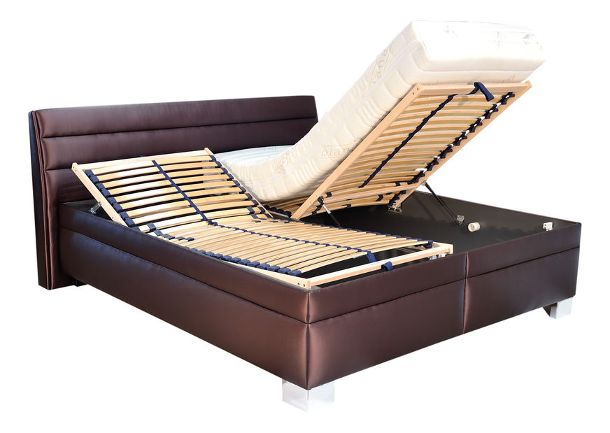 Manželská posteľ 180 cm Blanár Vernon (oranžová + fialová) (s roštami a matracmi Nelly)